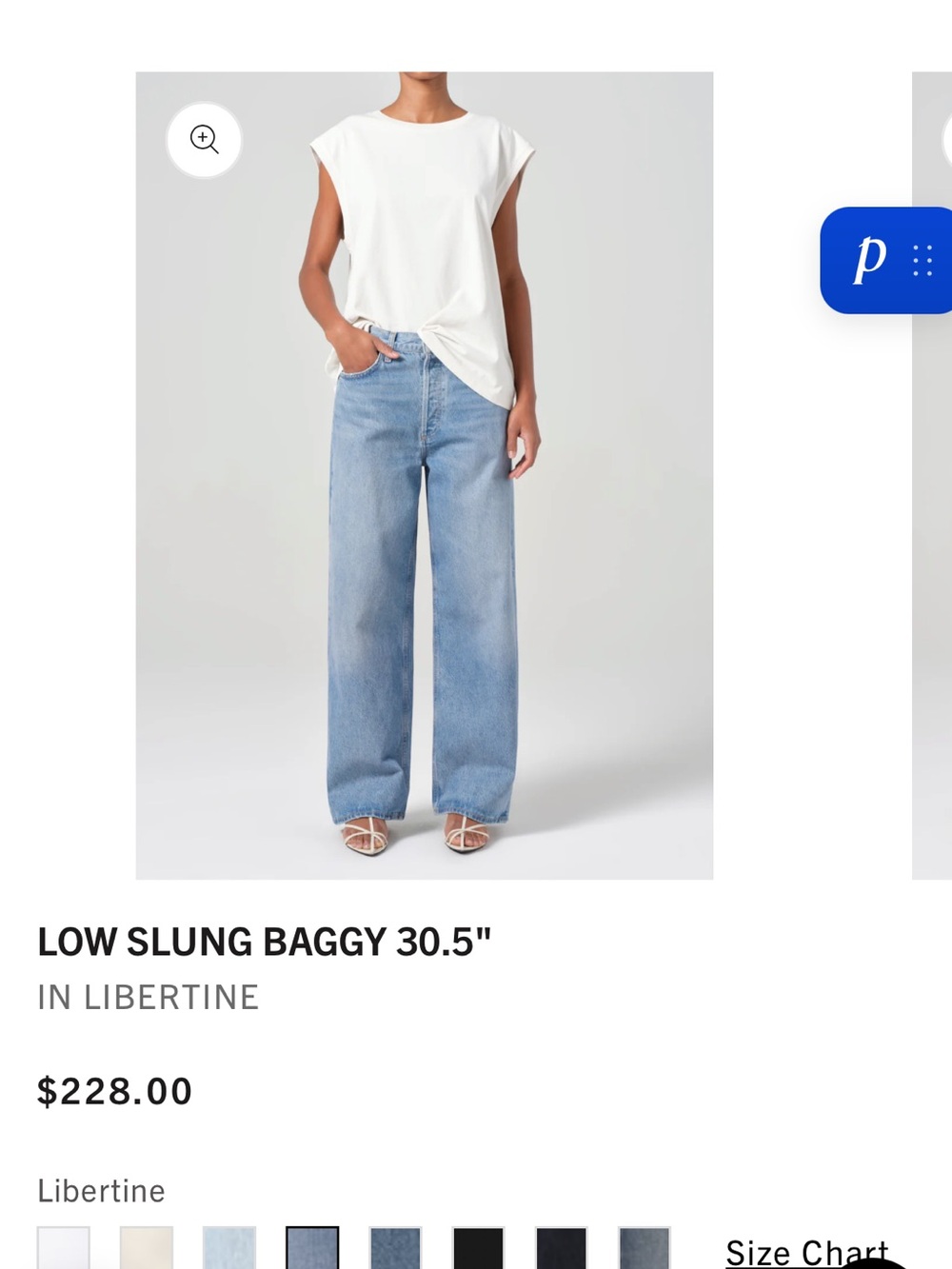 Agolde Low Slung Baggy Button Fly Jeans in Medium Blue Denim